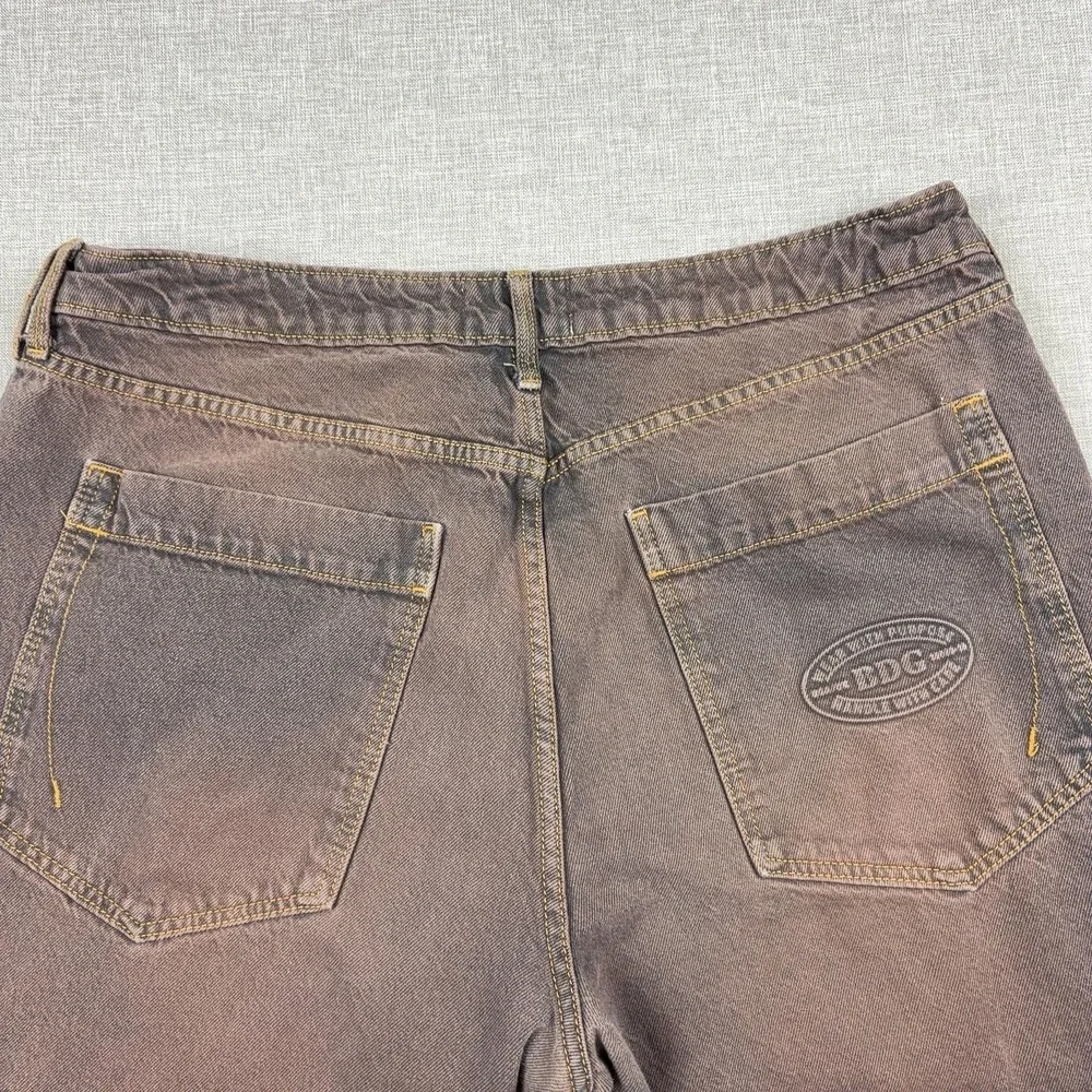 BDG Jeans Mens 34x32 Brown Medium Wash Relaxed Wide Leg Distressed Denim Pants
